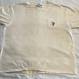 Playboy Men's Cream Short Sleeve Tee